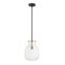 Z-Lite Bella 1 Light Mini Pendant, Matte Black & Olde Brass & Clear 476P-ROD-MB-OBR - alternate 1